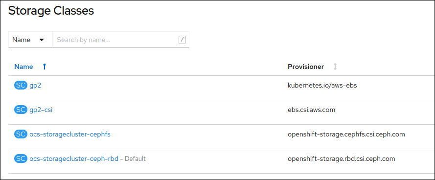 ocs als default storage class