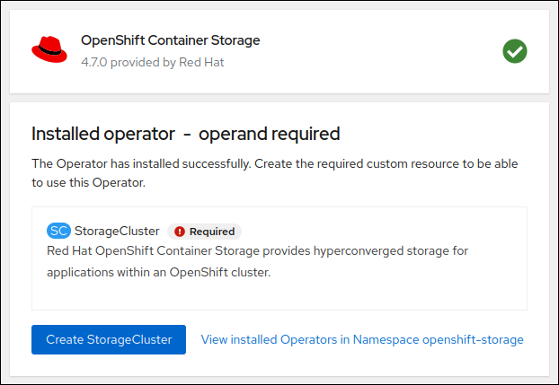 installatie van de operator is klaar