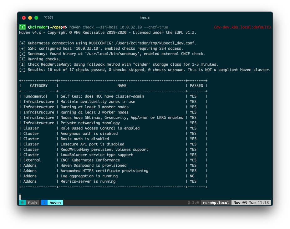 Schermafbeelding van de Compliancy Checker